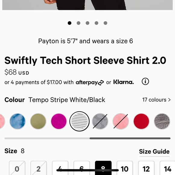 Lululemon black and white swiftly tech size 12 shirt - Picture 5 of 6